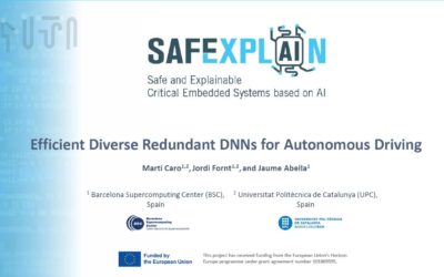 COMPSAC 23: Presenting acceleration solutions based on Deep Neural Networks (DNNs) for use in safety-critical systems