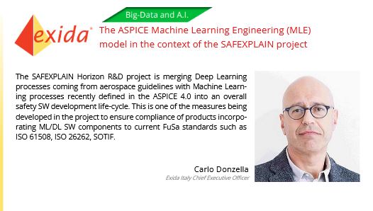 EXIDA presents ASPICE MLE in context of SAFEXPLAIN