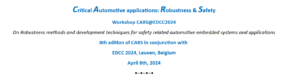 SAFEXPLAIN Partner to Give Keynote at CARS Workshop