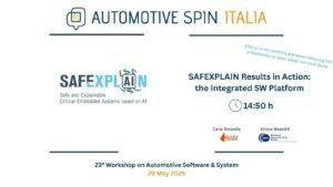SAFEXPLAIN Results in Action: the integrated SW Platform- Presentation & booth at ASPIN